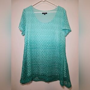 Elegant Turquoise Lace Top